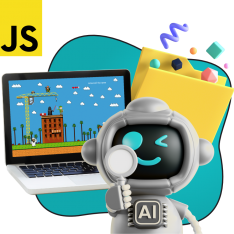Язык программирования JavaScript + AI. Проектное обучение + геймификация + AI-помощники - КИБЕРшкола программирования для детей, компьютерные курсы для школьников, начинающих и подростков - KIBERone г. Черногорск