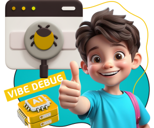 Тестирование & Vibe Debug. Охотники за багами - КИБЕРшкола программирования для детей, компьютерные курсы для школьников, начинающих и подростков - KIBERone г. Черногорск